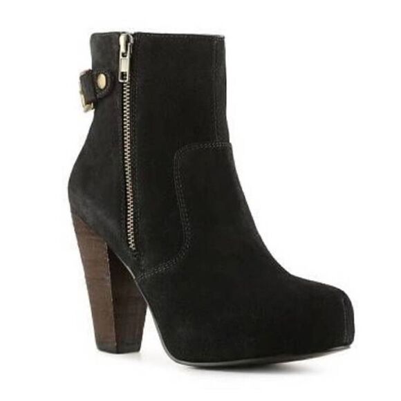 Steve Madden Black Gracieee Suede Black Booties Size 10 - Picture 1 of 10